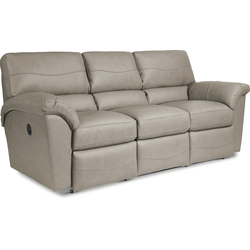 LaZBoy Reese 90'' Leather Match Pillow Top Arm Reclining Sofa